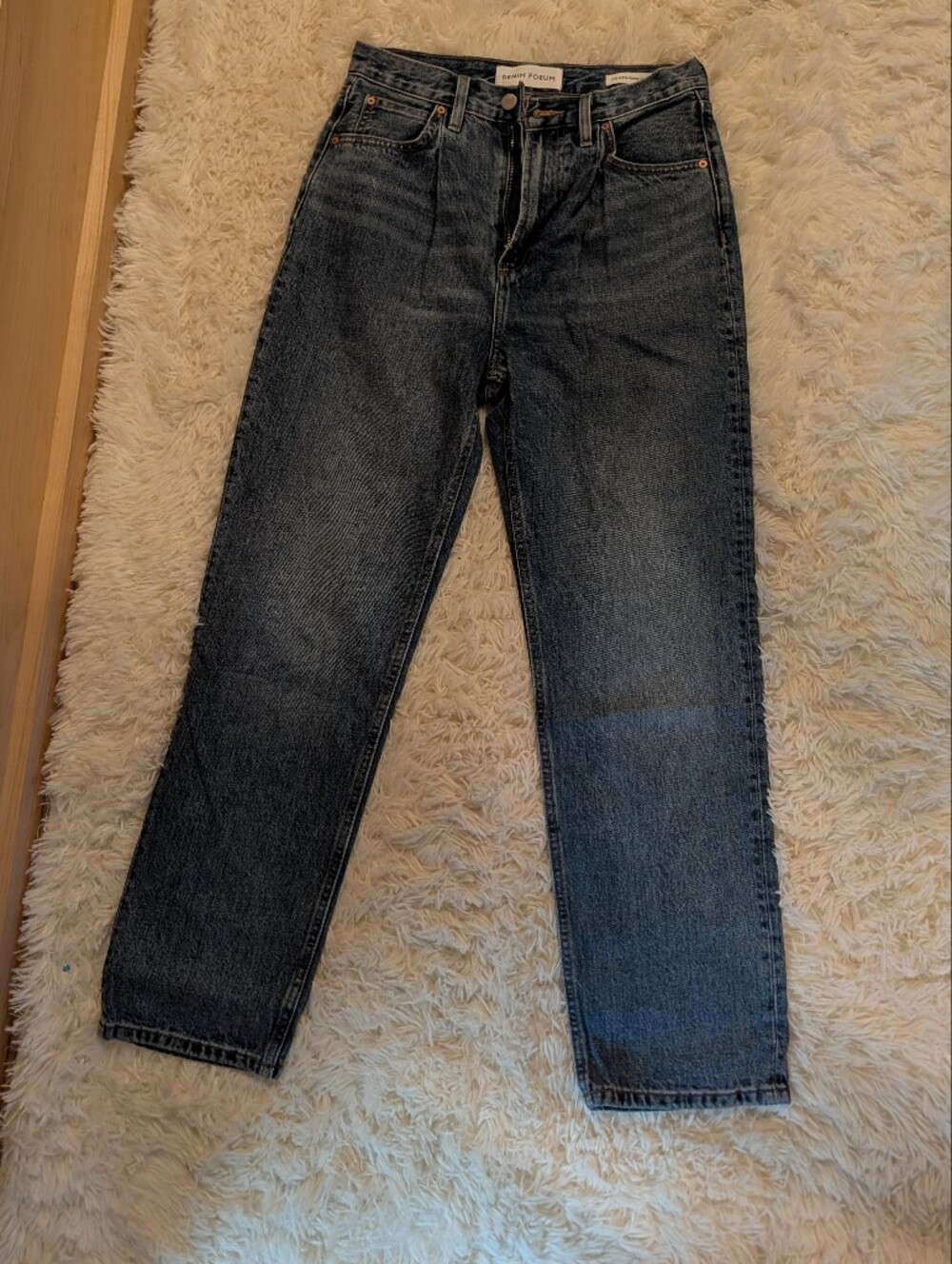 Denim Forum Classic Straight Leg Jeans - Dark Blue